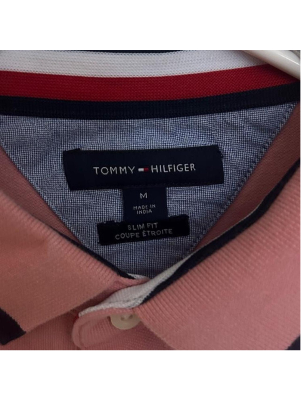 Vintage Pink Tommy Hilfiger polo shirt in a M but fits a true xs or tight small - Picture 3 of 3